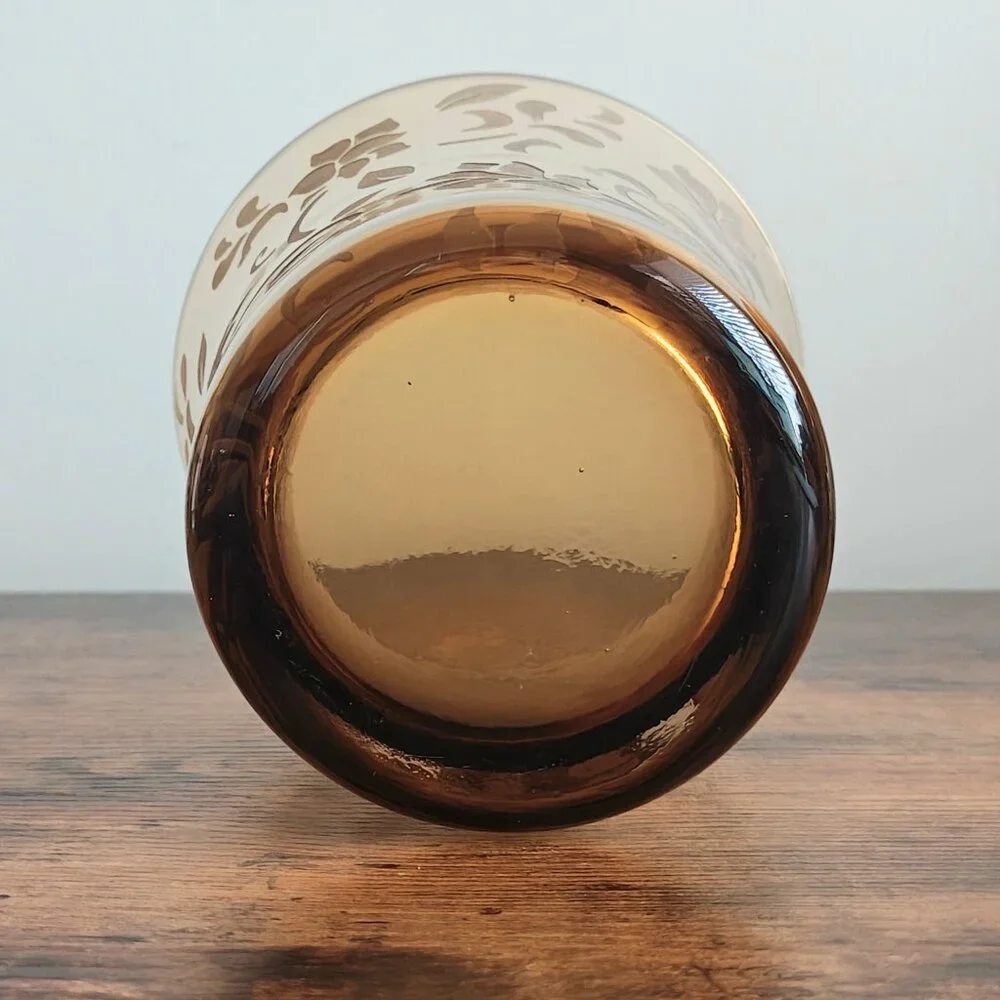 Vintage Etched Glass Vase